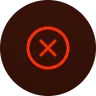 Rotes X in einem Kreis auf dunklem Hintergrund, symbolisiert Fehler oder Ablehnung.